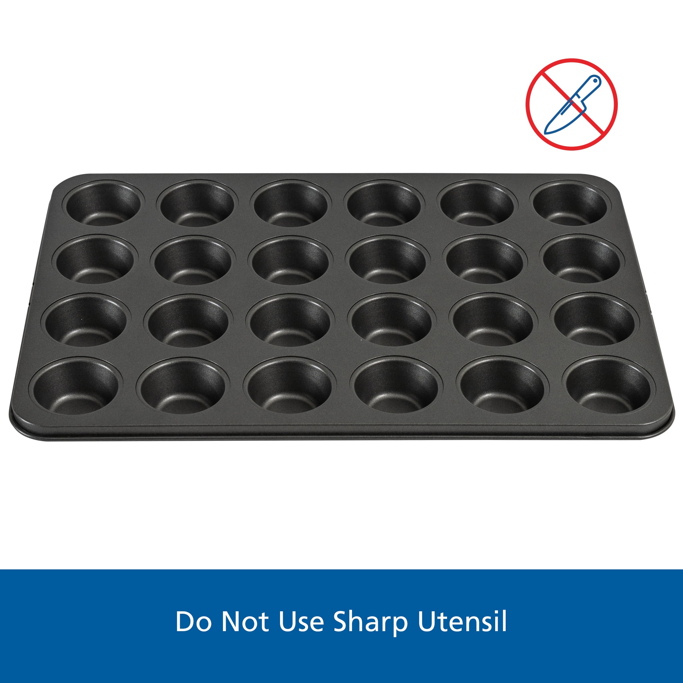 Mainstays 24-Cavity Mini Metal Muffin Pan, Gray