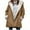 Khaki, variant on Pejock Jackets for Women Zipper Winter Warm Sherpa Lined Coats Plus Size Hooded Parka Faux Suede Long Pea Coat Outerwear Classic-Fit Soft Fuzzy Jacket