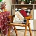 thumbnail image 5 of Luoshdecor Christmas Plaid Pillow Covers 18 x 18 in,Black White Checked Xmas Snowmen Santa Claus Pillowcase for Couch Sofa Bedroom Decor, 5 of 6