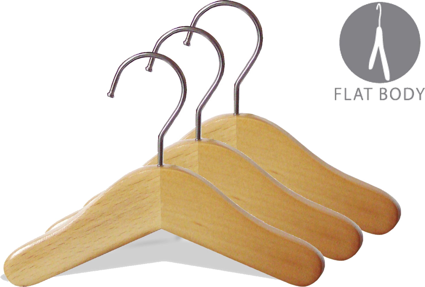 INTERNATIONAL HANGER 6 inch Natural Wood Hanger for Doll, Pet, or Infants, 6 Pack