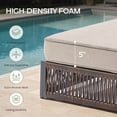 thumbnail image 5 of Giantfurnni Patio Wicker Chaise Lounges Set of 2, Outdoor Cushioned Reclining Lounger Chairs with Adjustable Backrest for Poolside Porch Deck, Beige, 5 of 9