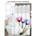 thumbnail image 4 of No Hook Cloth Fabric Shower Curtain with Snap in Liner, Colorful Tulip Waterproof Shower Curtains Set with See Through Top Window, Farmhouse Luxury Flowers Botanical Bath Curtains Shower 54"x78", 4 of 6