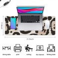 thumbnail image 5 of Long Mouse Pads for Desk,Beige and Black Leopard Pattern Desk Mats on Top Of Desks, Desk Mouse Pad Extra Large with 3mm Non-Slip Base and Stitched Edge for Gaming,Office,Work,Home 31.5"x11.8", 5 of 6