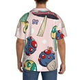 thumbnail image 3 of Uemuo Mushroom Pattern Cotton Linen Short Sleeve Shirts,Casual Lightweight Button Down Shirts,Vacation Beach Summer Tops-Small, 3 of 7