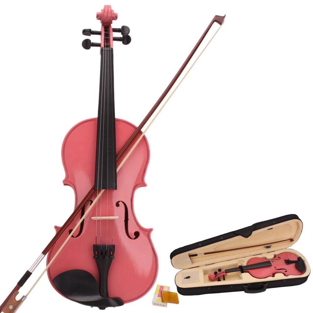 SalonMore Pink Acoustic Fiddle with Hard Case, Rosin - Walmart.com