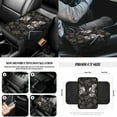 thumbnail image 5 of Jeiento Skull Car Front Seat Covers Set Steering Wheel Cover Seat Belt Pads Armrest Pad Rose Trash Bin Air Vent Bag Rear View Mirror Cover Coasters Keychain Auto Accessories Set of 12, 5 of 9