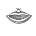 thumbnail image 1 of Sterling Silver 30" 1mm Box Chain Open Mouthed Smiling Lips Pendant Necklace, 1 of 2