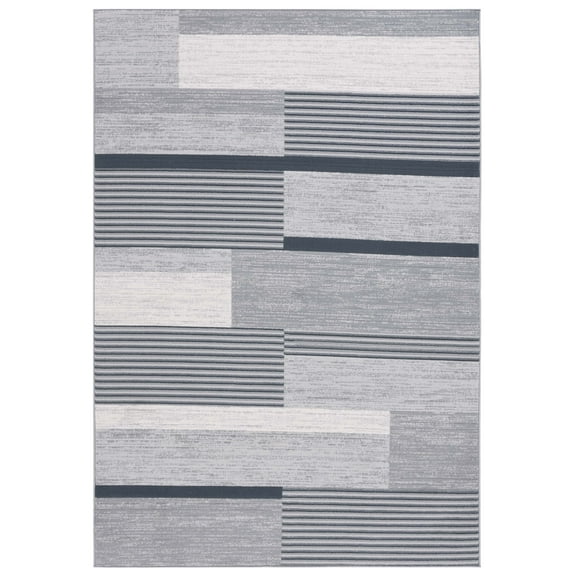 SAFAVIEH Odyssey Dzvonko Modern Area Rug, Grey/Black Ivory, 5'3" x 7'6"