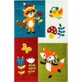 thumbnail image 1 of Ladole Rugs Adorable Kids Area Rug Carpet Fox Pattern in Multicolor, 3'9" x 5'2" (115cm x 160cm), 1 of 5