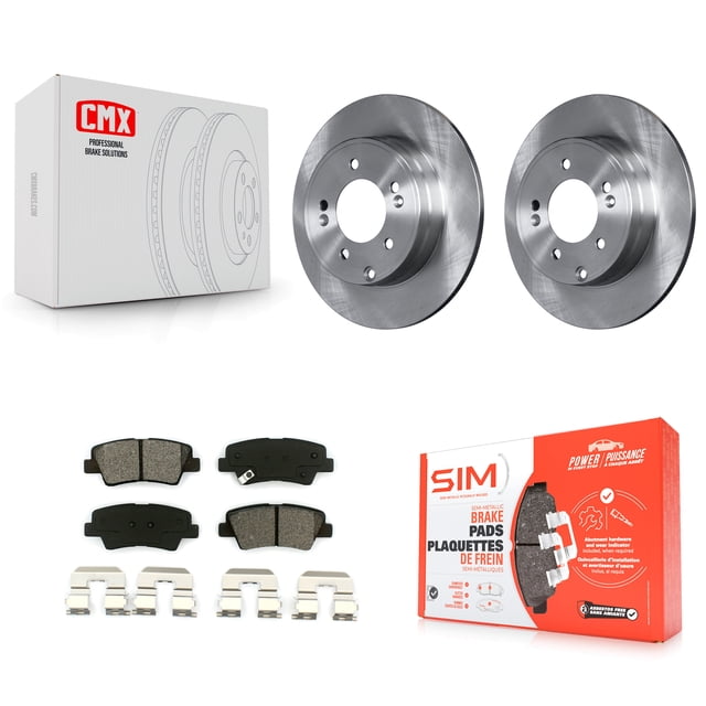 Transit Auto Rear Disc Brake Rotors and Semi-Metallic Pads Kit for Car Hyundai Sonata Kia Optima Azera K8S-101844