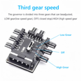 thumbnail image 5 of 12V SATA/4PIN 1 to 8 3-pin power socket PCB adapter/splitter/cooling fan hub, 2-level speed control, PC computer IDE Molex. GRAY, 5 of 5