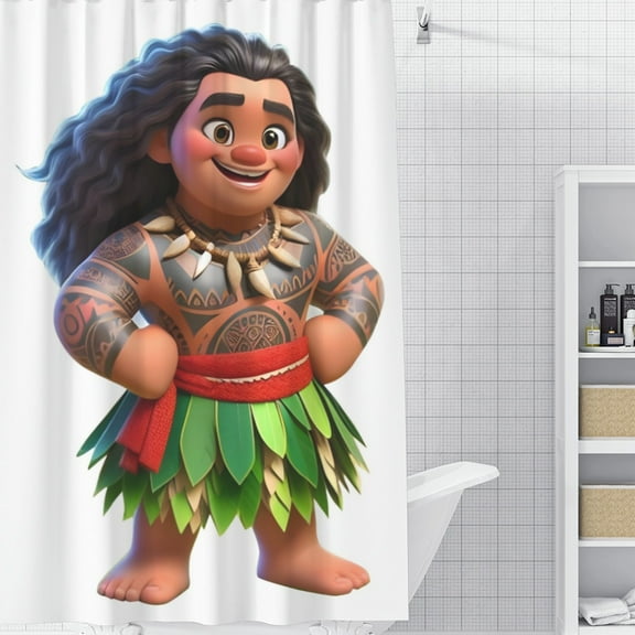 Moana Shower Curtain 35*70.8 Inches Waterproof And Durable Vivid Patterns Instantly Elevates Bathroom Style