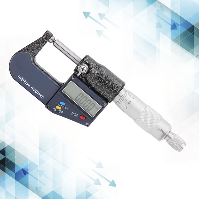 Micrómetro Digital De 0-25mm, Micrómetro De Pantalla Grande De Fácil Lectura, Micrómetro Exterior Para Taller, Herramienta De Medición De Mejora Del Hogar EOTVIA Double Round Head Micrometer