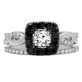 thumbnail image 3 of Dazzlingrock Collection 1.00 Carat (ctw) 14K Black & White Diamond Swirl Bridal Engagement Ring Set 1 CT, White Gold, Size 9.5, 3 of 4