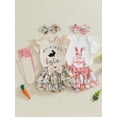 thumbnail image 2 of BemeyourBBs Baby Girl Easter Outfit My First Easter Romper Bunny Ruffle Skirt Set Dress Headband Socks Newborn Cute Spring Summer Clothes, 2 of 8