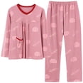 thumbnail image 1 of REDHOTYPE Pyjama Floral Fantaisie Mode Femme Printemps Automne Maman Manches Longues Coton Col Rond Ensemble Maison Grande Taille Automne, 1 of 2