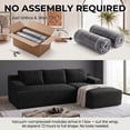 thumbnail image 2 of 96" L-Shaped Sectional Couches for Living Room, Modular Cloud Couch with Chaise, Corduroy Deep Seat Boneless Sofa, No Assembly, Black, 2 of 7