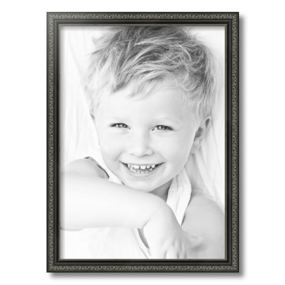 ArtToFrames 15" x 21" Antique Black Picture Frame, 15x21 inch Black Wood Poster Frame (WOM-5106)