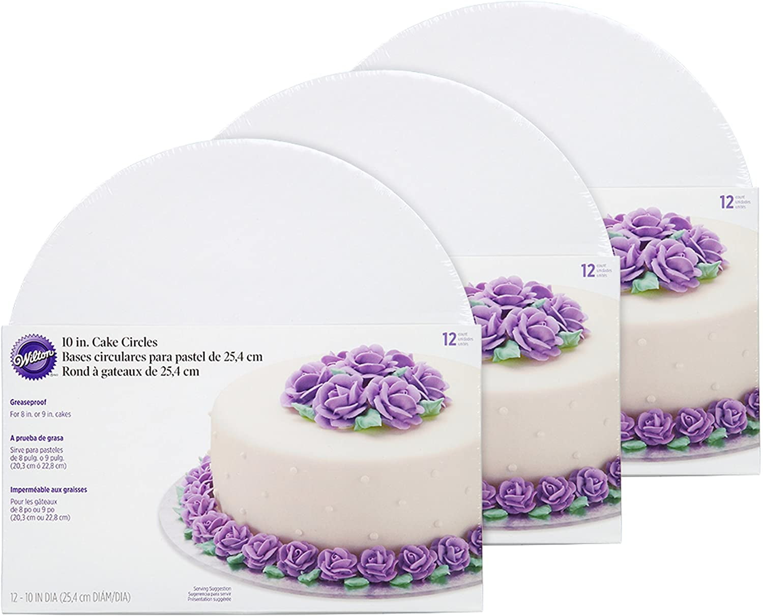 Wilton Cake Boards Set Of 12 Round Cake Boards For 10 Inch Cakes Walmart Com