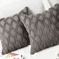 thumbnail image 4 of Throw Pillow Cover Double Sided Plush Rhombus Cushion Case Simple Modern Design Decorative Throw Pillowcase with Core Dark Grey 45x45cm/17.7x17.7in (Include Pillow Core), 4 of 5