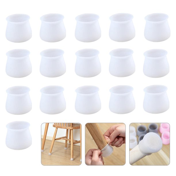 16Pcs Silicone Chair Leg Floor Protectors,Round Table Leg CAPS Cups Rubber Feet Pads AntiSlip