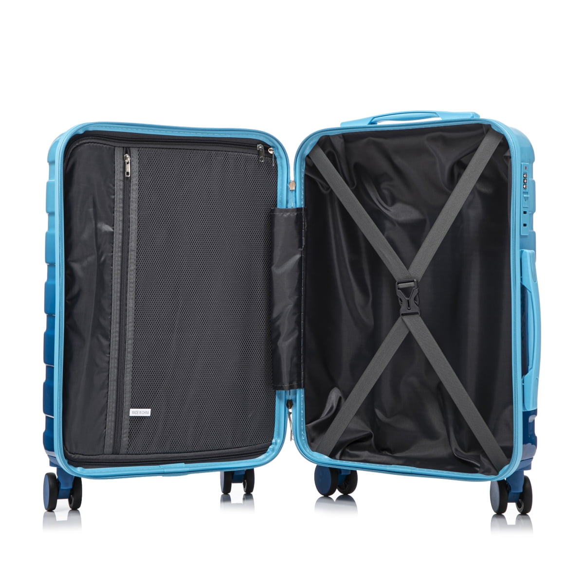 14"/20" 2 pcs/set Carry on Luggage with Spinner Wheels, Hardshell Suitcases with Gradient Color and Combination Lock, Checked Luggage for Travel Men and Women