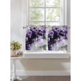 thumbnail image 4 of Purple Black Geometric 2 Panel Kitchen Curtains for Small Windows, Modern Abstract Crystals Artwork Bathroom Tier Curtain, Short Window Treatment for Bedroom/Living Room 55"x36", 4 of 6