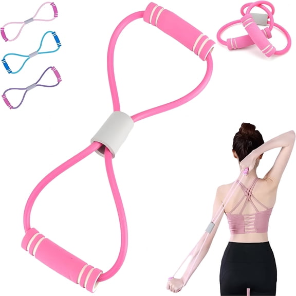 BESTSKY Resistance Band, Figure 8 Resistance Band with Handles, Stretch Fitness Strap for Women Men, Exercise Elastic Rope to Improve Strength, Flexibility, and Muscle Tone