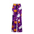 thumbnail image 5 of Womens Halloween Pajama Pants Drawstring Wide Leg Lounge Sleep Bottoms Relaxed Fit Full Length Comfy Pjs Breezy Wide Leg with Adjustable Waist for Cozy Nights Dark Purple XL, 5 of 6