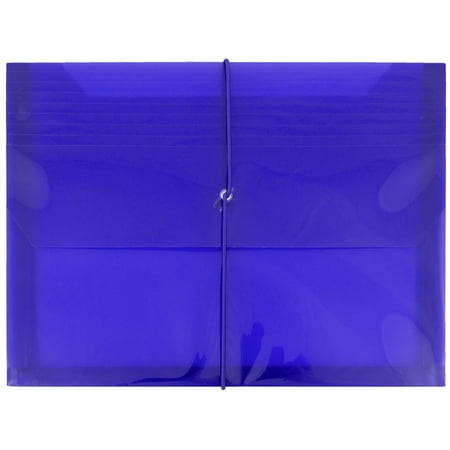 UPC: 0609465319421 | JAM Plastic Elastic Envelope  9.8x13x2.6  1/Pack  Blue  2 5/8 Expansion