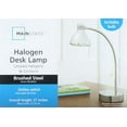 Mainstays Halogen Desk Lamp, Brushed Steel