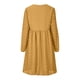 thumbnail image 4 of Vestido de manga larga de gasa con cuello en V de blusa sólida de otoño invierno de moda para mujer Fridja  yut5093, 4 of 5