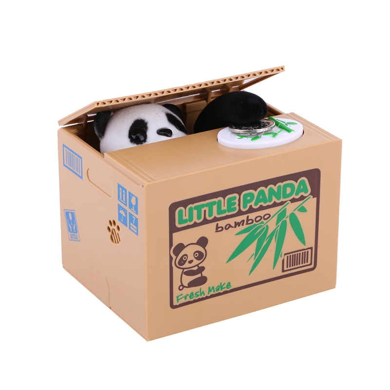 Automated Panda Coin Money Steal Stealing Piggy Bank Money Collection Case Kids 