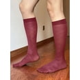 thumbnail image 5 of Spencer Mens Silk Work Socks 2 Pack, Breathable Ultra Thin Nylon Dress Socks Over the Calf for Causal Business, Red, 5 of 9