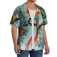 thumbnail image 2 of Naloa Colorful Birds Pine Branch Men's Loose Fit Cuban Collar Short-Sleeve Shirt, Hawaiian Shirts, Mens Shirts Casual for Everyday Wear Outings-Large, 2 of 5