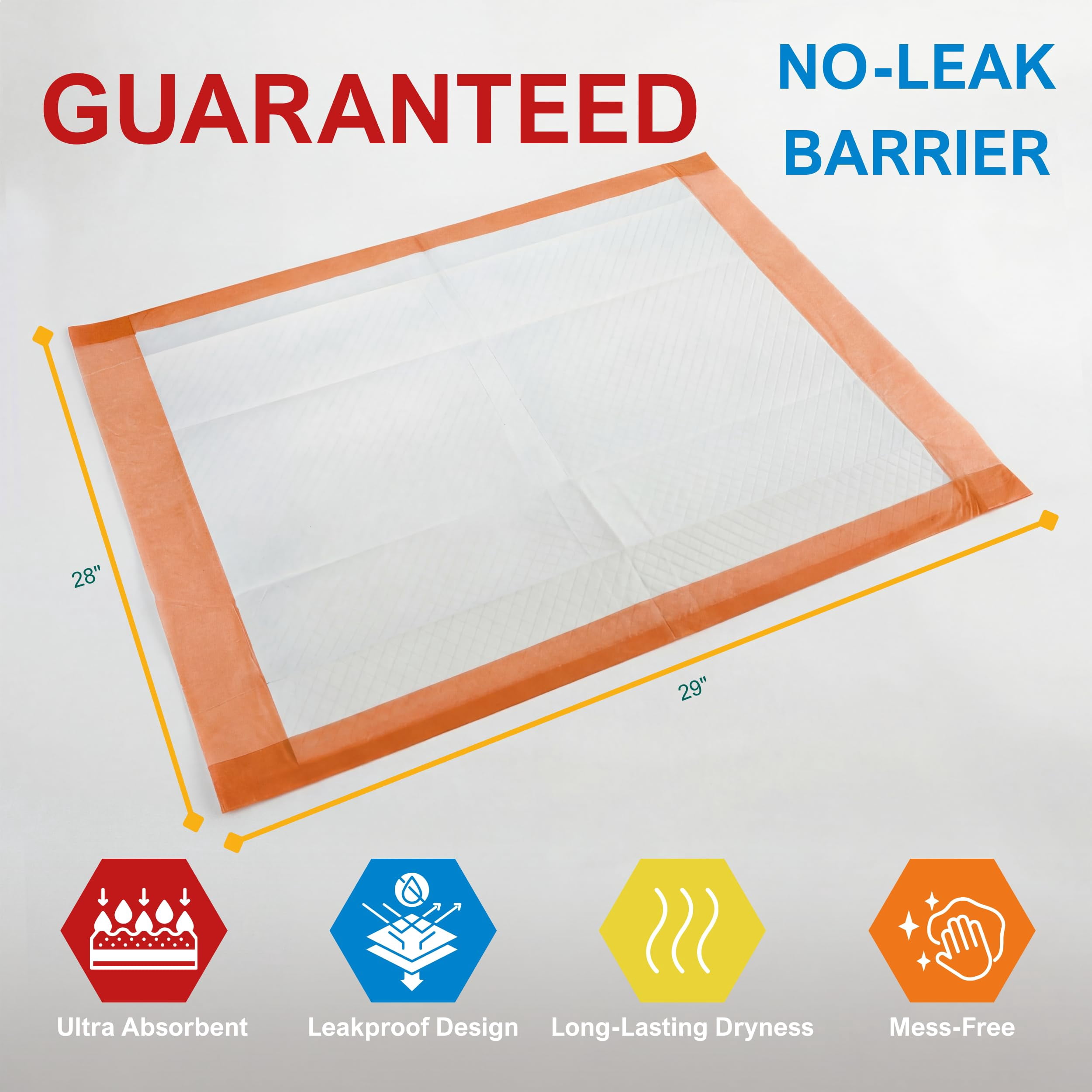 MED PRIDE Dog Training Pads with Adhesive Tabs & Attractant, 30 Count Puppy Pee Pads, 30 x 30 Inch Extra Large Disposable Potty Pads, 6-Layer Ultra Absorbent Leakproof Waterproof Pet Pads