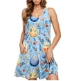 thumbnail image 5 of Hyknon Robes d'Été pour Femmes Mode Col Rond Sans Manches Douces Confortables Robes d'Été Imprimées de Pâques Amples Grande Taille Robes Midi Fluides, 5 of 5