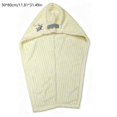 thumbnail image 3 of Striped Cotton Hair Towel Wrap for Women – Anti-Frizz Super Absorbent Quick Drying Hair Turban for Wet Hair Yellow, 3 of 7