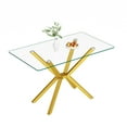 thumbnail image 3 of Holaki 47.24'' Rectangular Tempered Glass Dining Table for Dining Room, Living Room, Office, 3 of 8