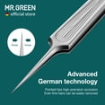 thumbnail image 6 of MR.GREEN Ingrown Hair Tweezers Needle Nose Pointed Tips Tweezers For Eyebrows Splinters Blackhead Removal Acne Clip Extractor (Short), 6 of 7