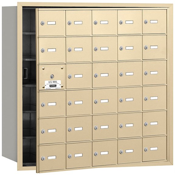 4B Horizontal Mailbox - 30 A Doors (29 usable) - Sandstone - Front Loading - USPS Access