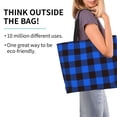 thumbnail image 2 of Balery Buffalo Plaid Blue Black Bolsa Tote Estilo Estético con Cremalleras, Bolsa de Hombro, Bolsa de Compras Grande y Plegable, 2 of 8