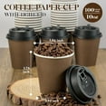 thumbnail image 2 of Highcool 100-Pack 10oz Brown Paper Coffee Cups with , Suitable for Various Hot Beverages, 2 of 7