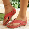 thumbnail image 2 of IUJSOY Flip Flops for Women Arch Support Orthopedic Sandals Wedges Boho Thong Sandals Slip on Shoes, 2 of 9