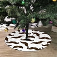 thumbnail image 2 of FMSHPON Mustaches on White Xmas Christmas Tree Skirt Stand Mat for Holiday Party Decoration Indoor Outdoor 48 inches, 2 of 3
