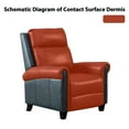 thumbnail image 4 of Bonzy Home Genuine Leather Recliner Push Back Recline Chair with Classic and Traditional Armrests Inlaid with Vintage Rivets, Navy, 4 of 9