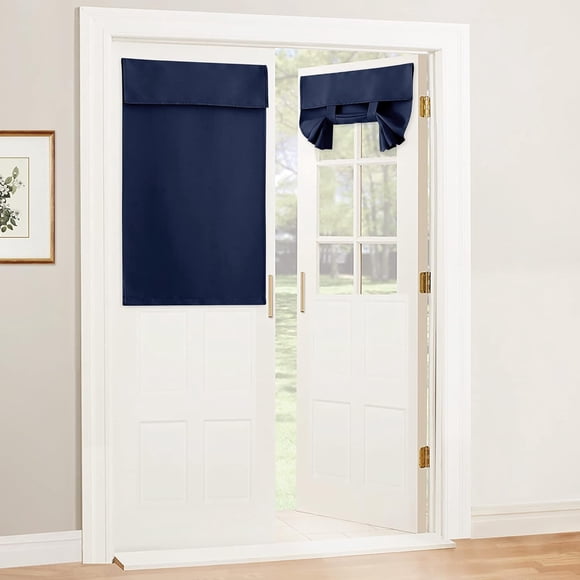 French Door Curtains Room Darkening Shades Small Door Window Curtains and Drapes Thermal Insulated Tricia Blinds for Patio Doorway W x L Panel