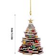 thumbnail image 7 of 10PC Christmas Tree Book Decoration, Acrylic Bookshelf Xmas Tree Decorative Pendant, Christmas Tree Hanging Ornament Ski Lift for Xmas Tree Home Decor (Book), 7 of 7