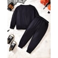 thumbnail image 3 of FOCUSNORM Little Boy Halloween Outfit Skeleton Print Long Sleeve Sweatshirt Elastic Waist Pants 2Pcs Set for Fall Winter, 3 of 9