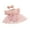 Pink, variant on Nituyy Infant Girl Valentine's Day Jumpsuit with Bow Headband Short Sleeve Heart Print Tulle Mesh Ribbed Patchwork Dress Romper